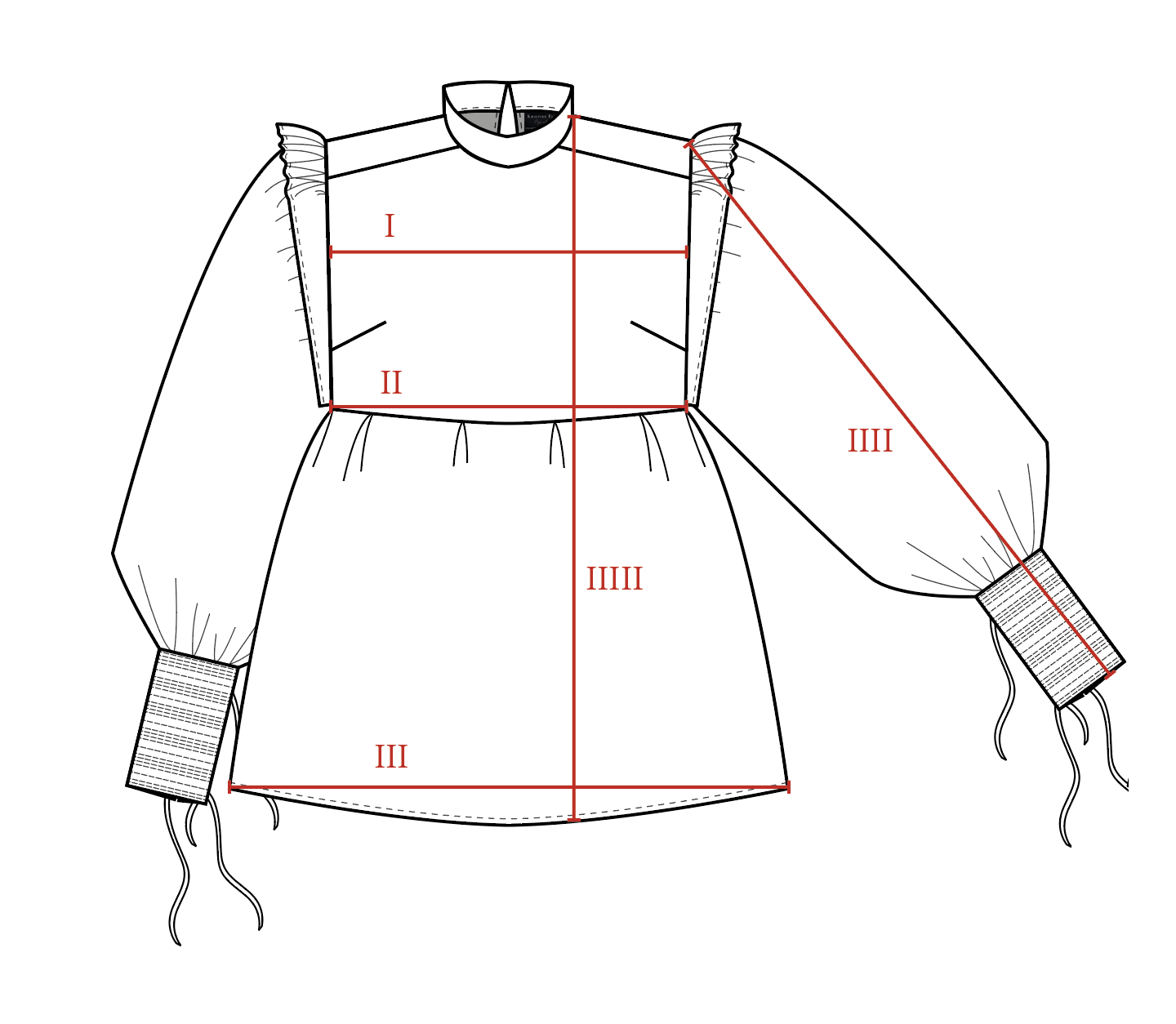 Kristine Eline - Størrelsesguide - White Panel Blouse