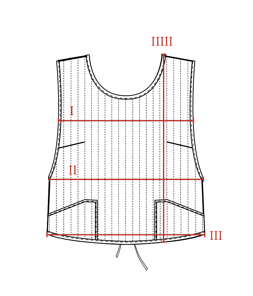 Kristine Eline - Størrelsesguide - Reversible Quilted Vest
